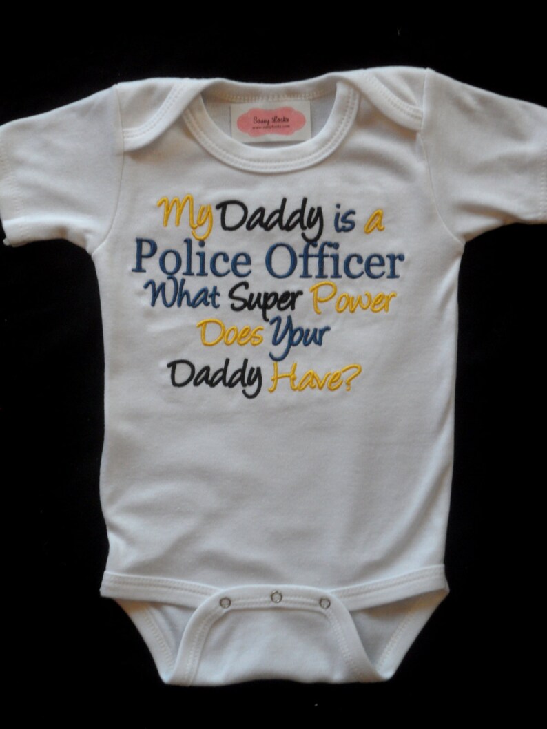 Police Officer Baby Boy Clothes Embroidered With My Daddy is a Etsy