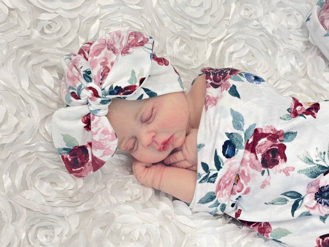 Swaddle Blanket Newborn Girl Swaddle Set Hat Swaddle Etsy