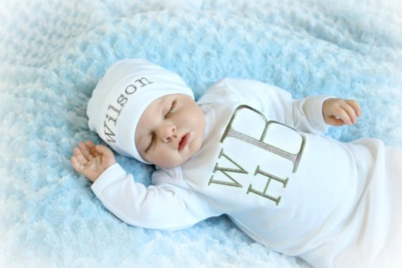 Preemie Boy Clothes Newborn Baby Boy Gown Personalized Baby Etsy