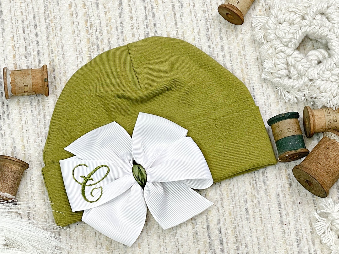 Newborn Girl Hat, Preemie Hat, Baby Hat, Personalized Baby Hat