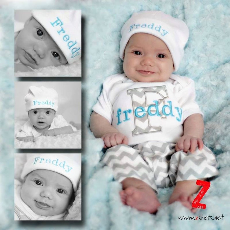 Personalized Baby Boy Gift Baby Boy Clothes Gray Turquoise Etsy