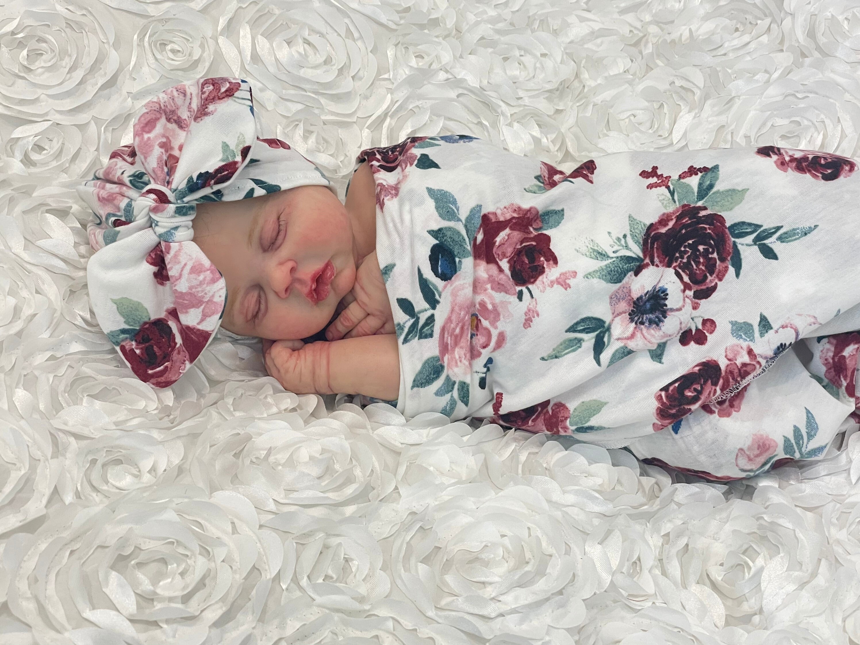 Swaddle Blanket Newborn Girl Swaddle Set Hat Swaddle Etsy
