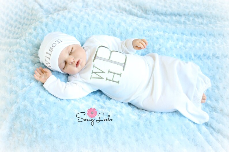 Preemie Boy Clothes Newborn Baby Boy Gown Personalized Baby Etsy