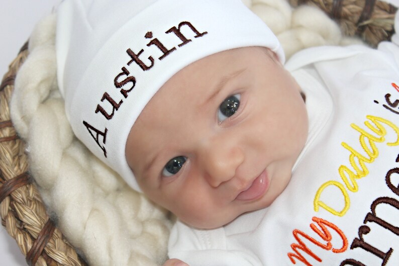 Personalized Beanie Hat Newborn Baby Monogrammed Hat Personalized Baby Hat image 4