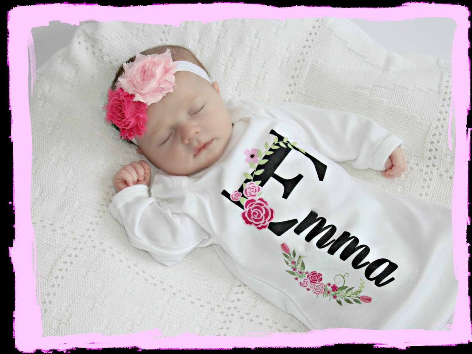 Newborn Girl Take Home Outfit Personalized Baby Girl Clothes Etsy