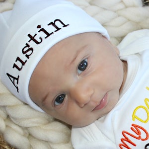 Personalized Beanie Hat Newborn Baby Monogrammed Hat Personalized Baby Hat image 2