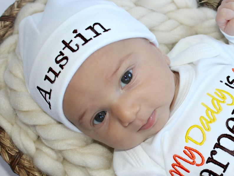 Personalized Beanie Hat Newborn Baby Monogrammed Hat Personalized Baby Hat image 2