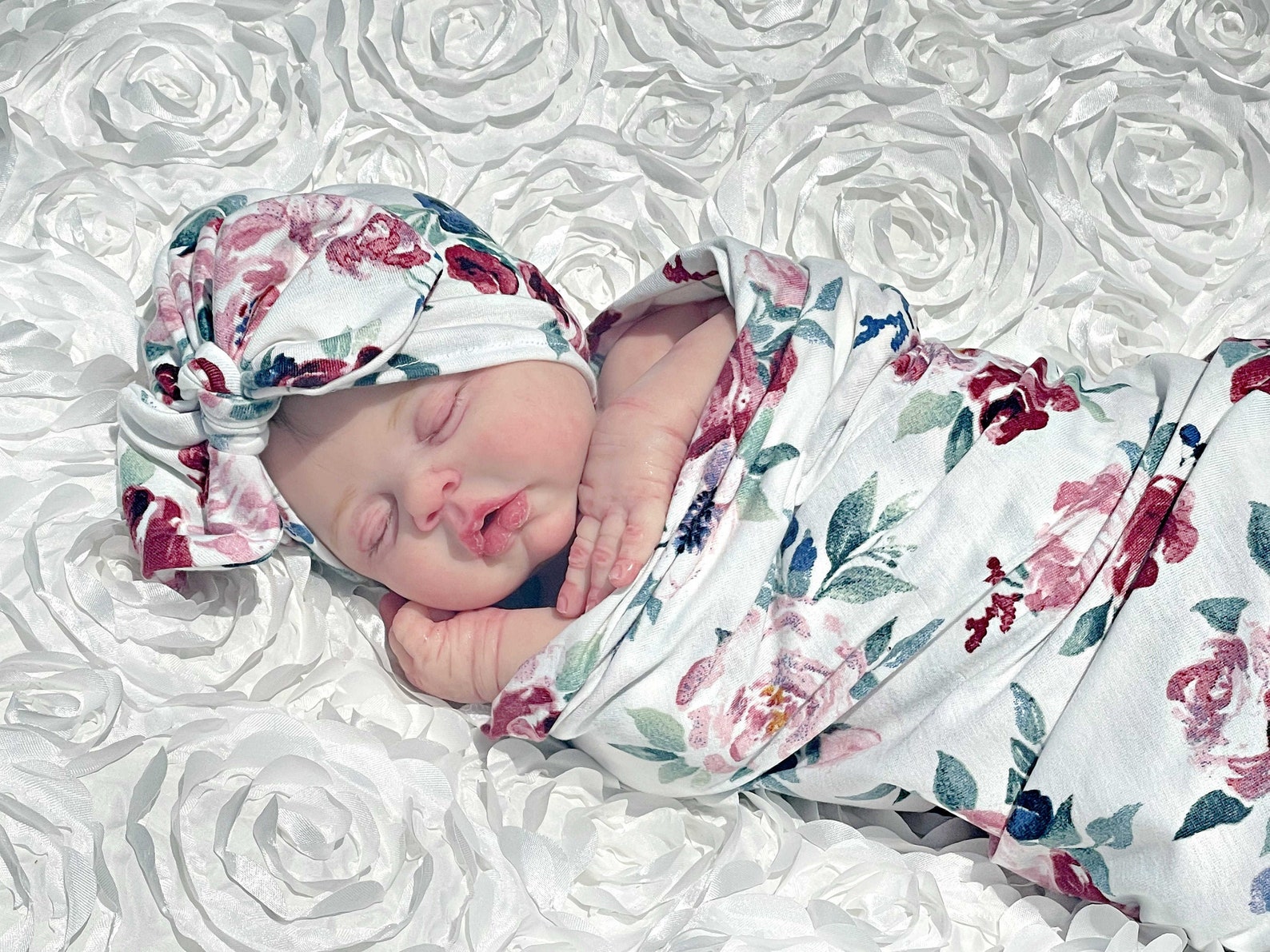Swaddle Blanket Newborn Girl Swaddle Set Hat Swaddle Etsy