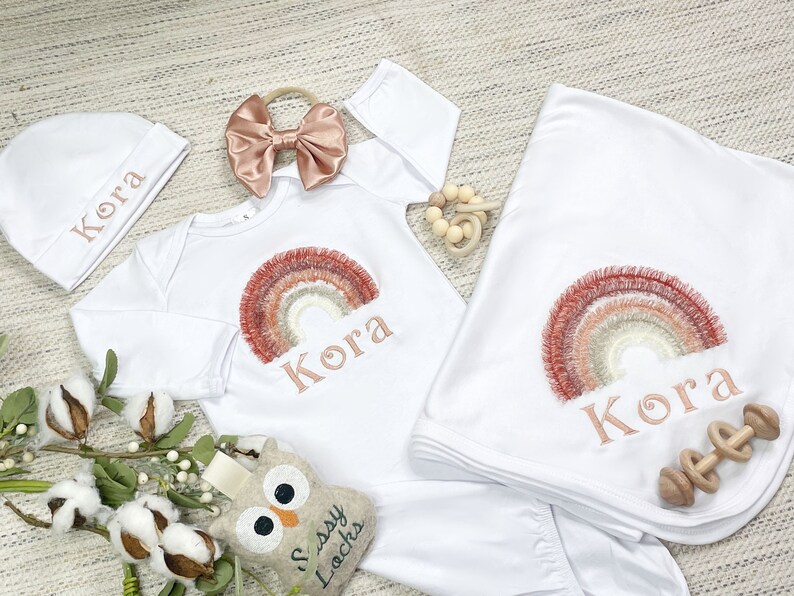 Rainbow Baby Girl Hospital Outfit Newborn Girl Coming Home Etsy