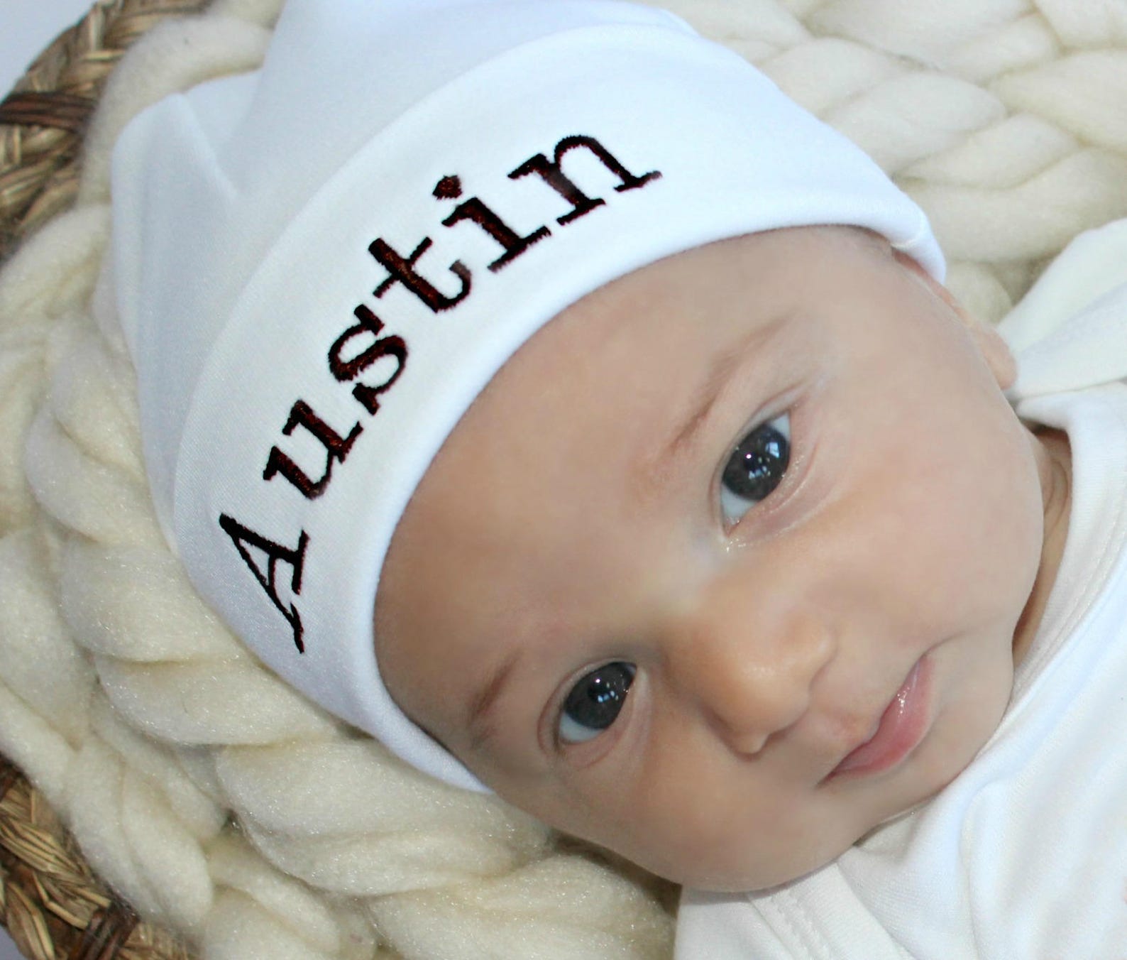 Newborn Baby Boy Clothes Monogram Boy Tie Personalized Hat and Etsy