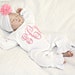 Newborn girl Coming Home Outfit ,Monogram Baby Girl Gift, Newborn Girl Take Home Outfit, Baby Girl Romper, Preemie Girl Outfits, Turban Hat