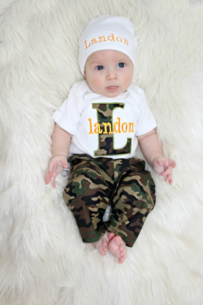 Personalized Baby Boy Clothes Monogram Baby Boy Camo Hunters | Etsy