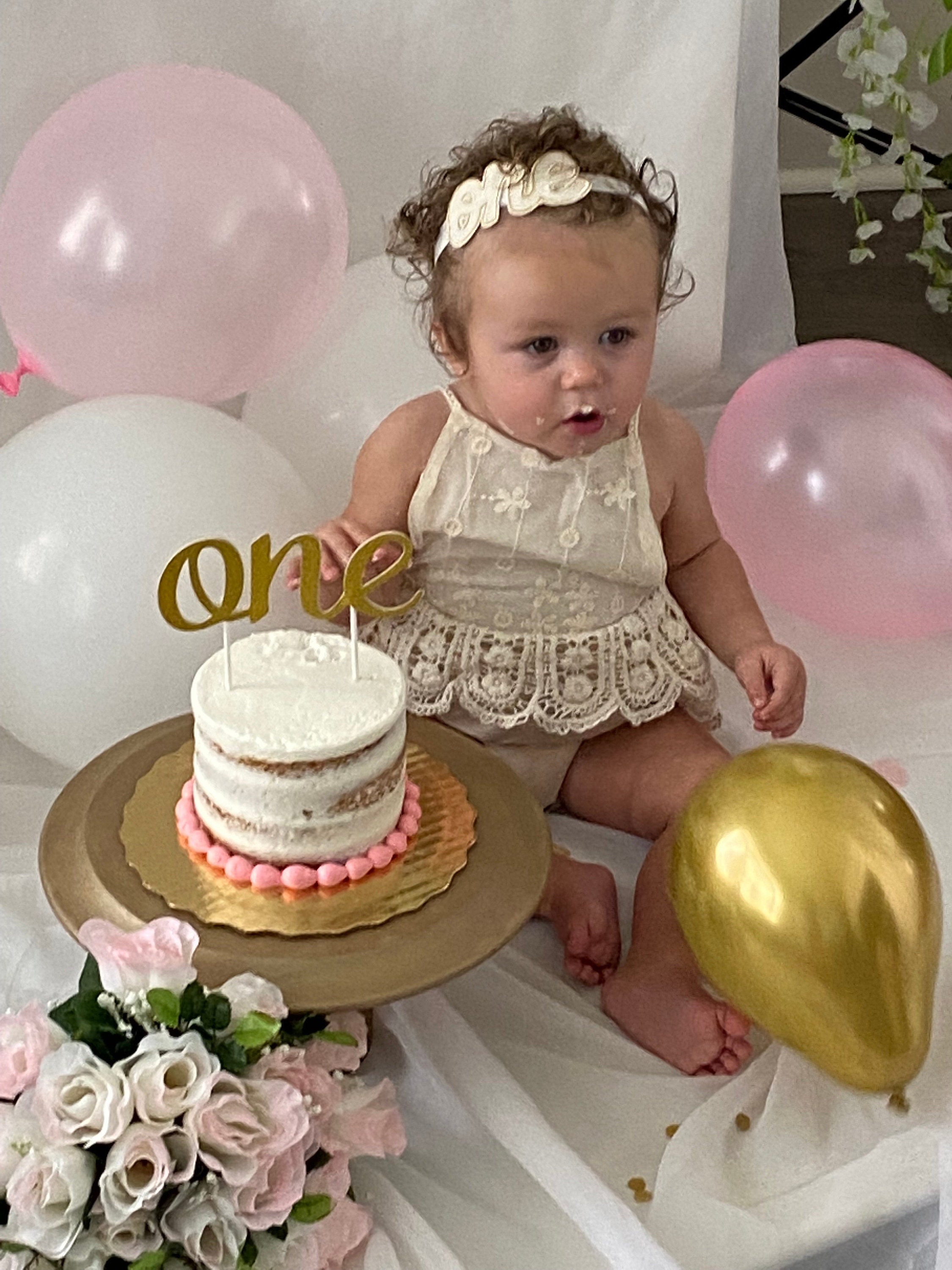 One Year Old Girl First Birthday Headband 1st Birthday Girl