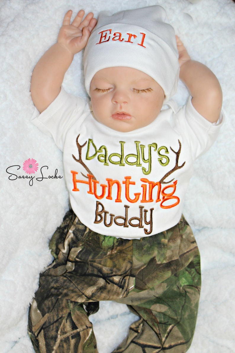 Baby Deer Hunting Baby Boy Newborn Take Home Outfit Stag