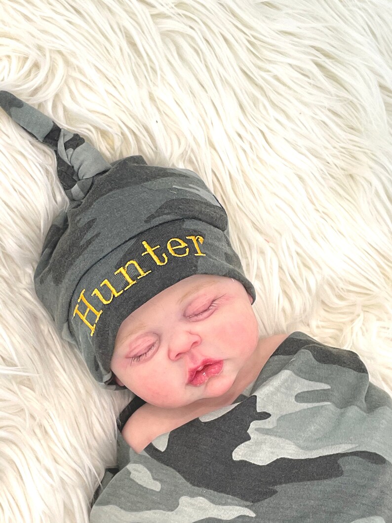 Personalized Newborn Boy Swaddle and Hat Boy Swaddle Blanket Etsy