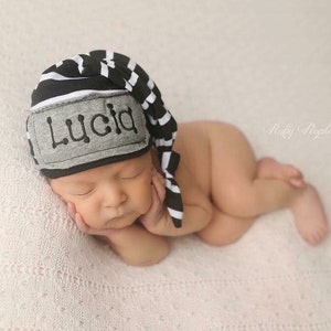 Newborn Hat Boy Personalized Infant Hat Newborn Baby Gift Twins Gifts Preemie Hat Personalized Beanie Hat Newborn Baby Infant Gift Baby Cap image 5