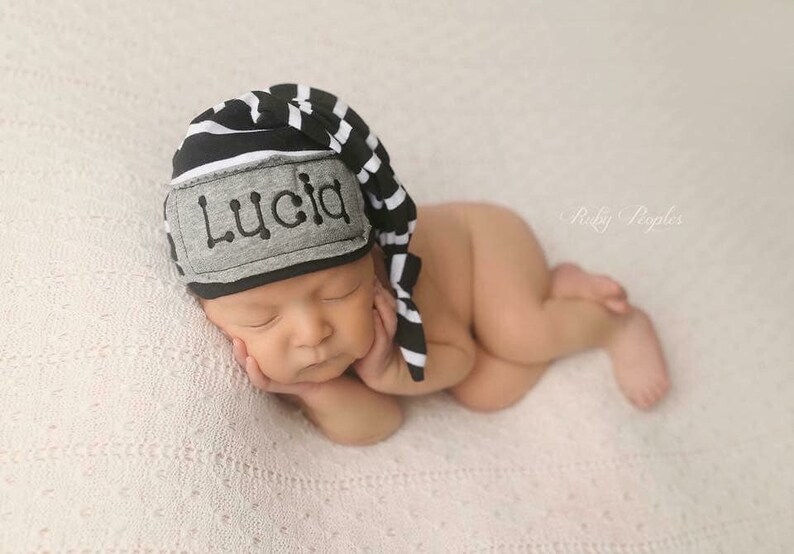 Newborn Hat Boy Personalized Infant Hat Newborn Baby Gift Etsy
