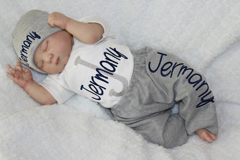 Newborn Boy Outfit Baby Boy Coming Home Outfit Personalized Baby Boy Clothes Gift Brothers Toddler Boy Clothes W/options Personalized Bab 