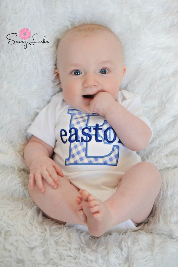Monogrammed baby clothes sale
