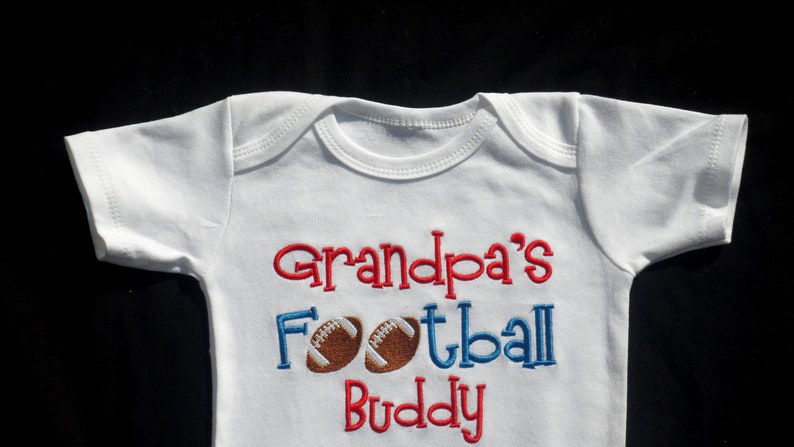 Football Baby Boy Clothes Daddy's Football Buddy Sports Baby Outfit New Dad Gift Baby Gender Revile It's a Boy Football Gift for Dad image 3