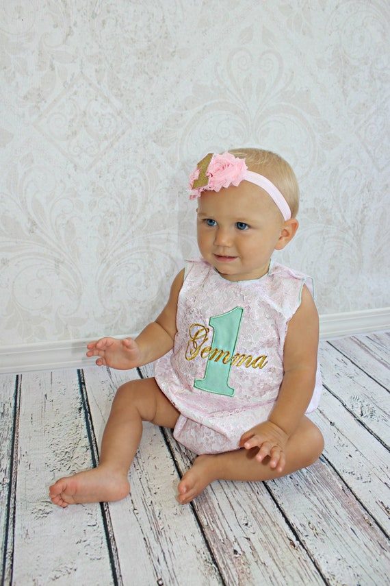 first birthday romper girl