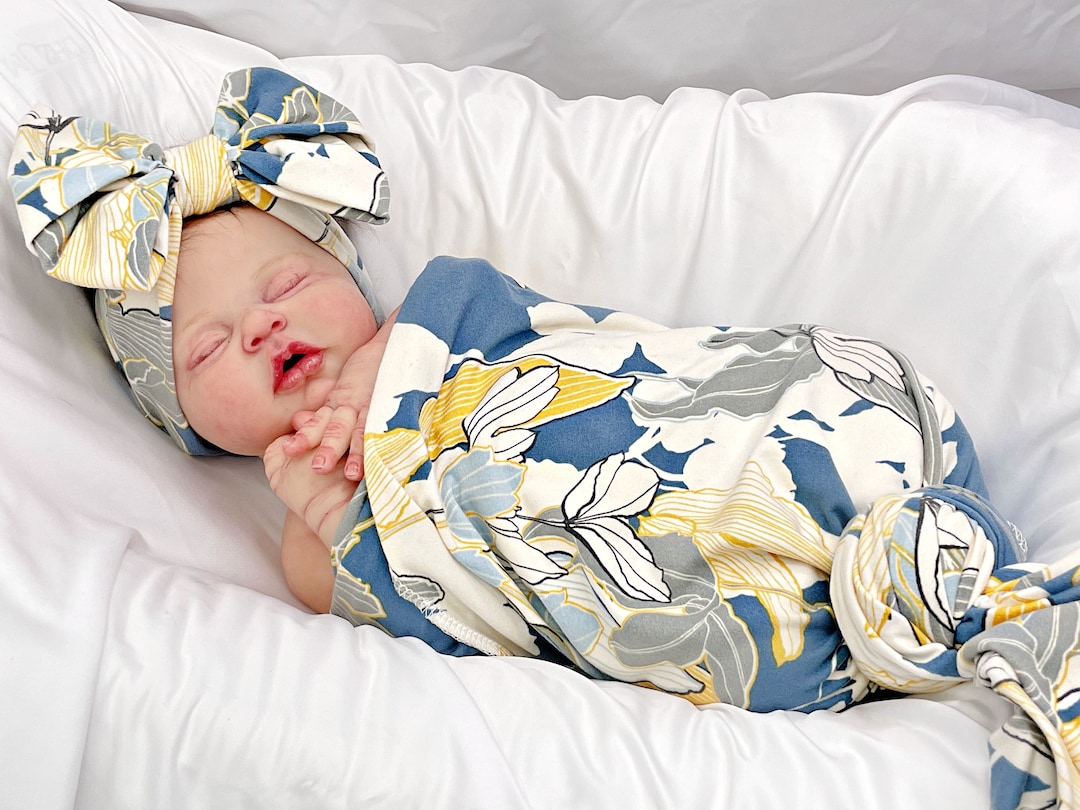 Floral Baby Swaddle Blanket Newborn Girl Swaddle and Hat Etsy