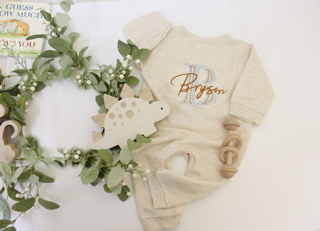 Personalized Baby Boy Clothes, Baby Boy Romper, Personalized Baby Hat