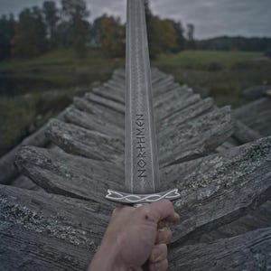 Hand-Forged Barbarian Sword with Full Tang Carbon Steel Blade and Leather Wrapped Handle