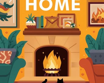 Printable Bold and Easy Hygge Home Coloring Book, Digital Download PDF