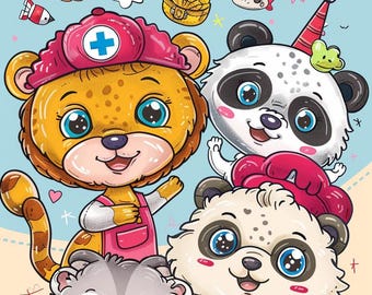 Printable Animal Careers Coloring Book 30 Job Pages Digital Download PDF For Kids