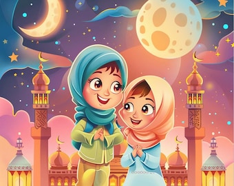 Islamic Coloring Book for Kids Ages 4-8 | Ramadan Eid Activities | 50 Pages (PDF Download)