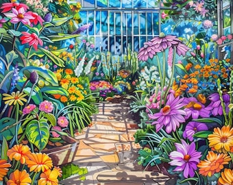 Printable Secret Gardens Coloring Book 30 Magical Greenhouse Pages Digital Download PDF For Kids