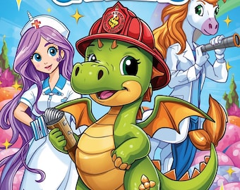 Mythical Creature Careers Coloring Book, Fantasy Jobs Activity, 30 Pages (Digital Download)