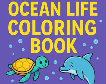 Ocean Life Coloring Book PDF – 30 Printable Sea Animals –  Kids Activity Sheets – Instant Download