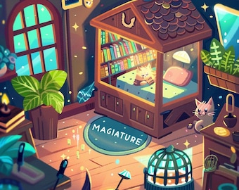 Printable Magical Miniature Rooms Coloring Book 30 Cozy House Pages Digital Download PDF Gift