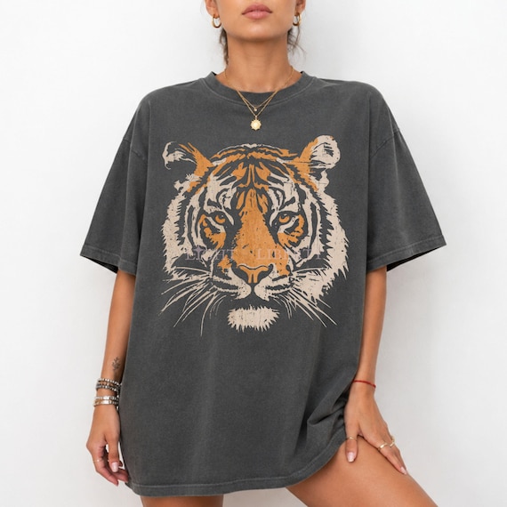 Vintage Tiger T-Shirt Comfort Colors® Bengal Distressed Retro Animal Graphic Tee, Cincinnati Football Shirts