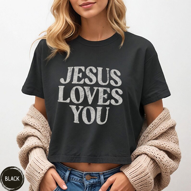 Jesus Loves You Retro Comfort Colors Boxy Tee T-shirt Bible Vintage ...