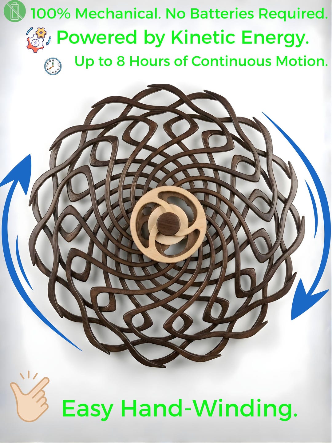 Mandala kinetic wall art styled for calm living rooms