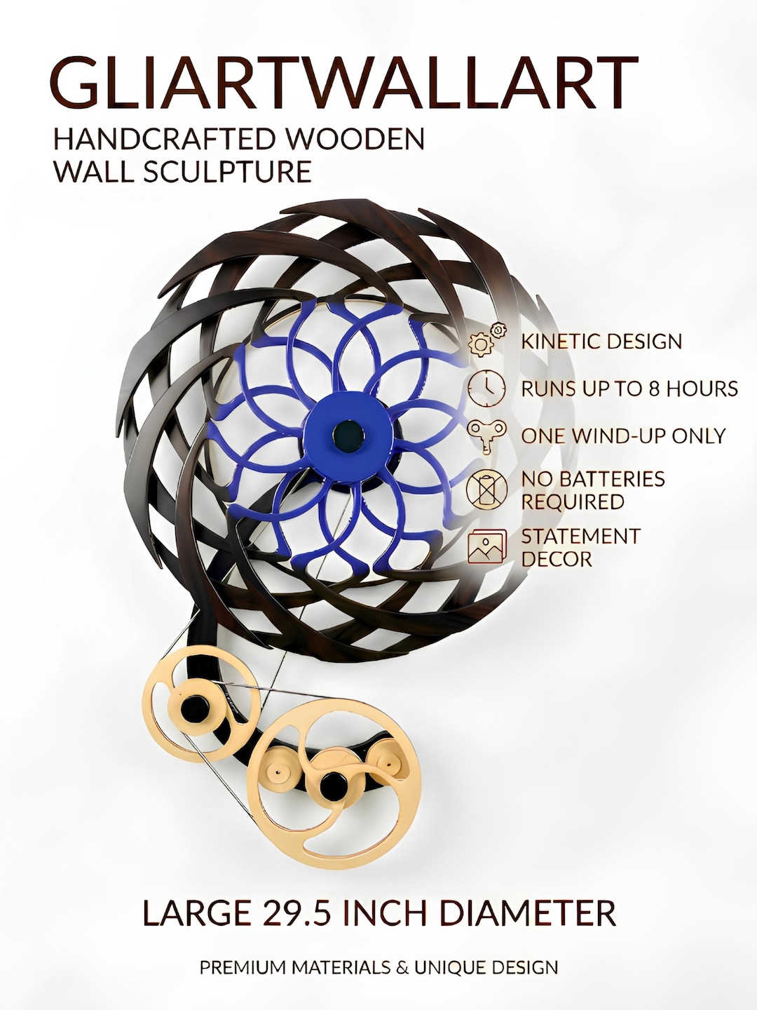 GLIART Sacred Geometry kinetic wooden wall art product photo