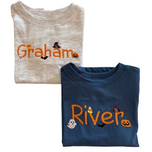 Personalized Halloween Shirt for Toddlers & Kids - Custom Name Embroidery - Toddler Halloween Shirt - Kid Halloween Shirt
