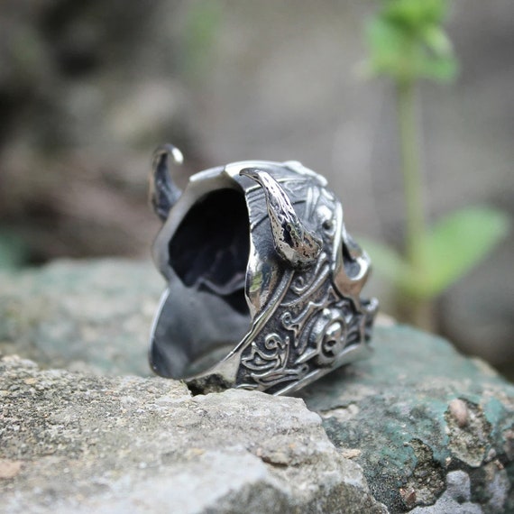 Nordic God of War Viking Warrior Skull Ring – GTHIC