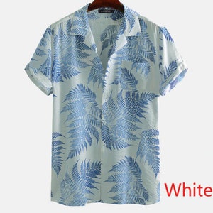 Summer Hawaiian Red Shirts Tropical Shirts Floral Men Tops Casual Shirt ...
