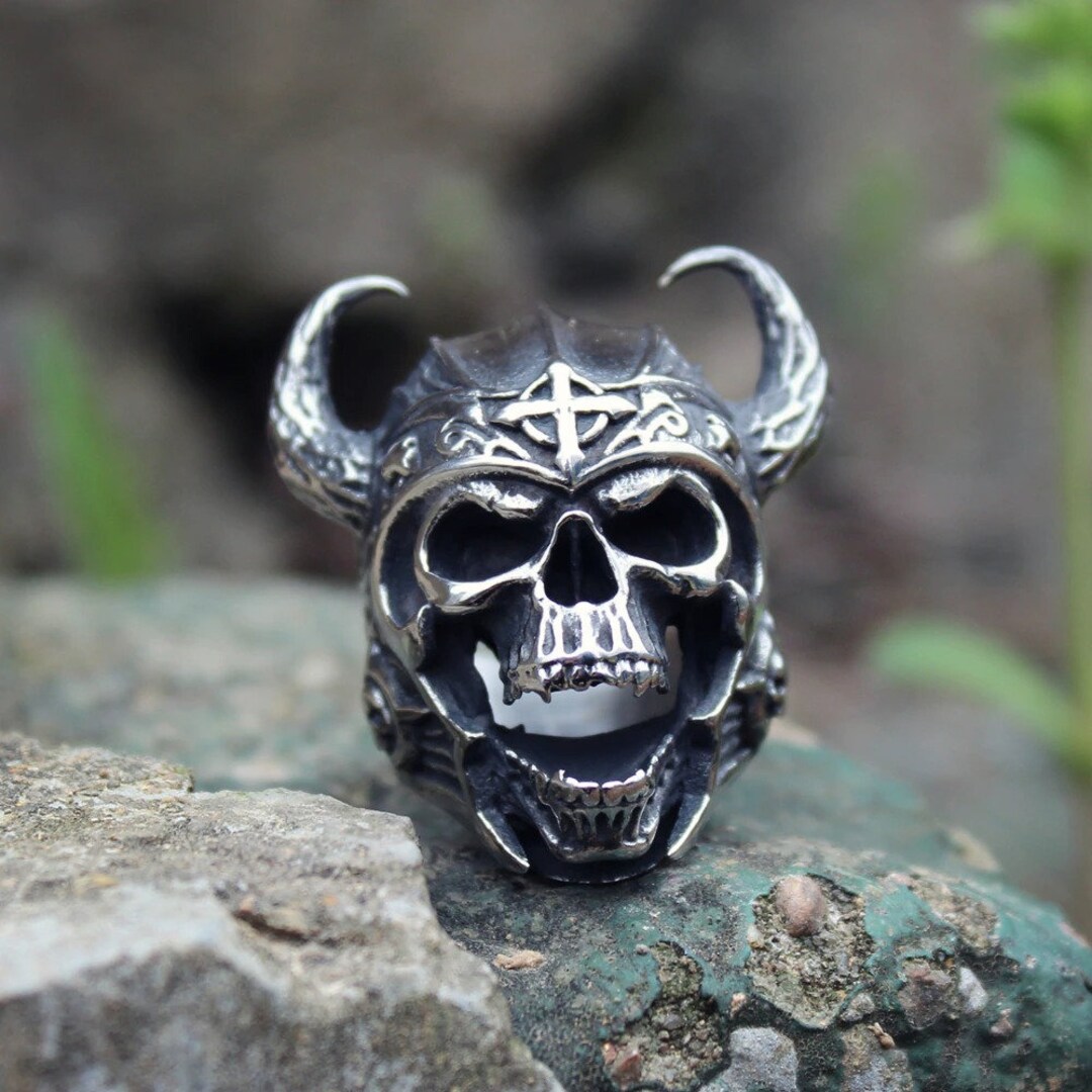 Nordic God of War Viking Warrior Skull Ring – GTHIC