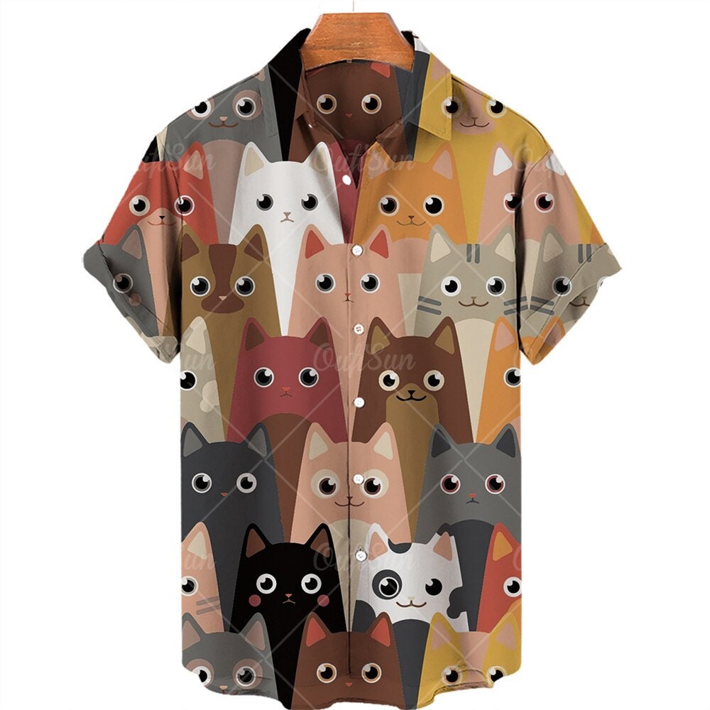 Hawaiian Shirt Clothing Cartoon Style 3d Print Shirts Summer Loose Short Sleeve Top,Hawaii Shirt