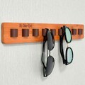 Wooden Sunglasses Organizer Wall Mounted - Personalized Engraved Gift, Glasses Storage Holder for RV, Office, Home - Eyeglass Display Rack