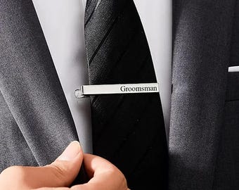 Personalized Engraved Tie Clip: Stainless Steel Custom Name Tie Bar