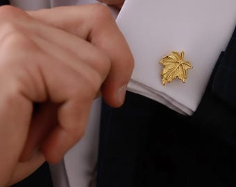 Maple Leaf Alloy Cufflinks - Retro Style Shirt Studs