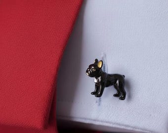 French Bulldog Cufflinks: Dog Lover Wedding Gift