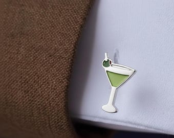Martini Cocktail Cufflinks: Fun Groomsmen Wedding Accessory