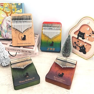 Kostenlose Gravur! 17 Tasten Kalimba Thumb Piano - personalisiertes Geschenk für Musikliebhaber, Anfänger, Weihnachten & Jubiläen, einfach zu lernen für Kind